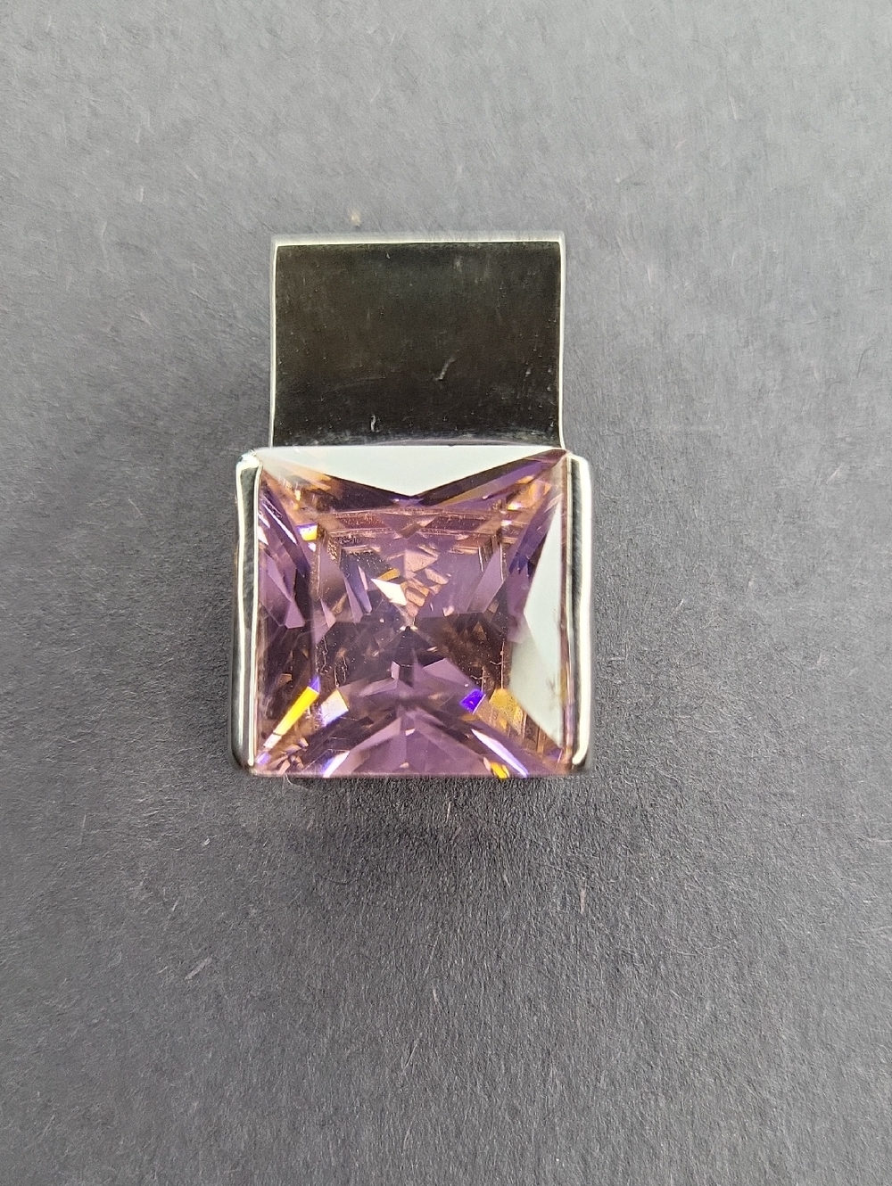 PInk Square Crystal Pendant
